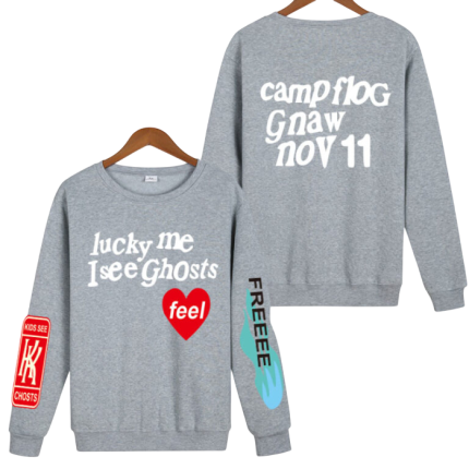Kanye West Lucky Me I See Ghosts Sweatshirt Grey